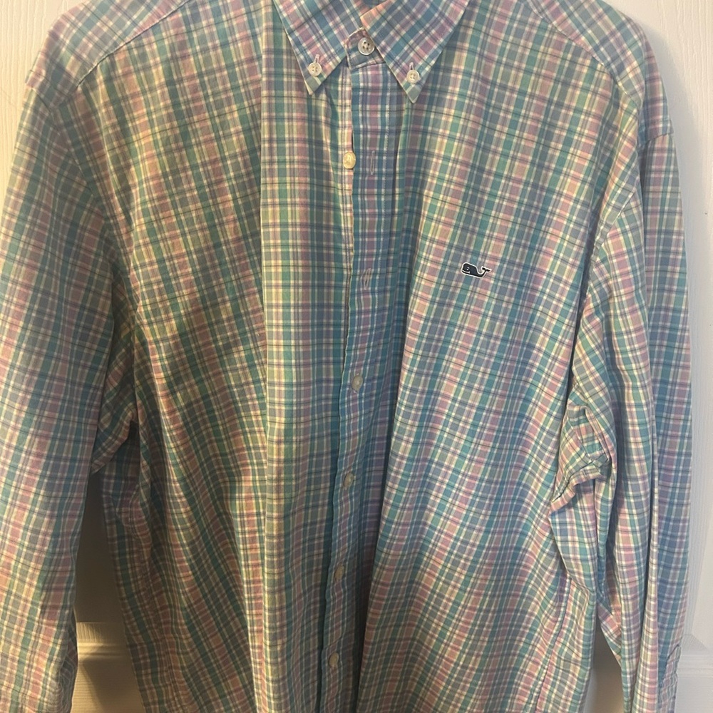 Vineyard Vines Men's Pastel Plaid Button Down Shirt